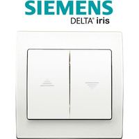 Siemens - Interrupteur Volet Roulant Blanc Delta Iris + Plaque basic Blanc