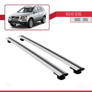 Barre De Toit Aviator Noir Pour Volvo XC60 (2008-2016) - Longueur 120 Cm - Charge 90 Kg - Aluminium Aérodynamique