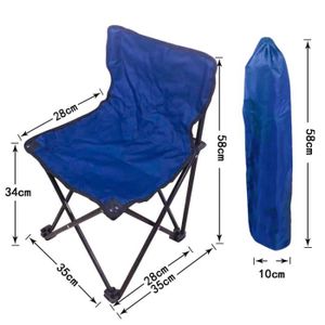 CHAISE DE CAMPING Taille 2 bleu - Chaise Pliante Portable Ultralégèr