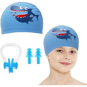 BONNET PISCINE- CAGOULE Bonnet De Bain Enfants, Requin Bleu Bonnets De Bai