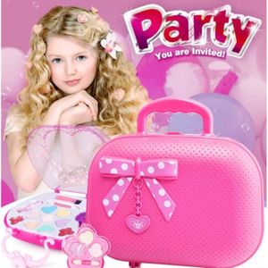 12 pi/èces Maquillage Enfant en Bois Fille Trousse de Maquillage Fille 3 AMITAS Mallette de Coiffure Ans