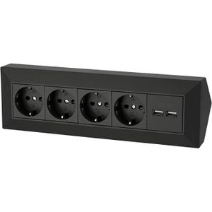 MULTIPRISE 4-fach Structure Multiprises Prise Courant D angle + 2x Usb Charge 230v 3600w Noir