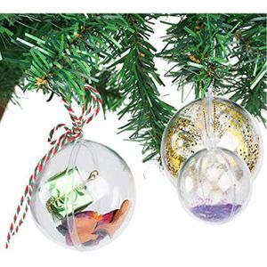 10x Transparent Creux Balle Arbre de Noël boules de mariage Cadeau Décor Fête Maison 