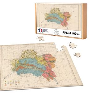 PUZZLE Puzzle Classique 100 pièces 45 Loiret Orléans Département Carte Géologique Ancienne France Région