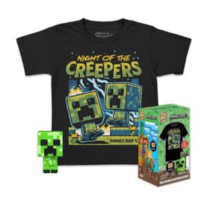 FIGURINE - PERSONNAGE Tshirts-Pocket Pop! & Tee - Minecraft - Blue Creeper -taille S