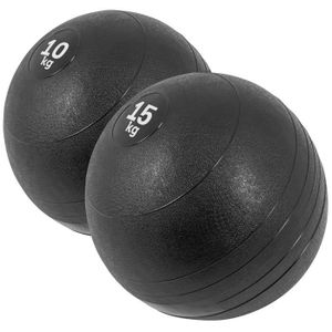 MEDECINE BALL Lot de 2 Slam Balls - GORILLA SPORTS - 10 et 15 KG