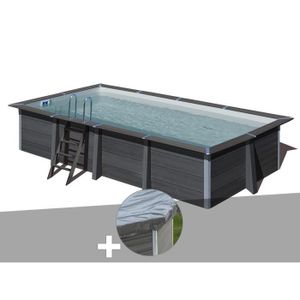 PISCINE Kit piscine composite Gré Avant-Garde rectangulaire 6,06 x 3,26 x 1,24 m + Bâche de protection 6,06m x 3,26m x 1,24m Bois