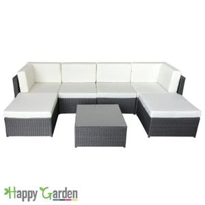 Salon De Jardin Bonifacio En Resine Tressee Gris 6 Places Achat