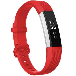BRACELET MONTRE CONNEC. Bracelet silicone pour le Fitbit Alta (HR) - Rouge