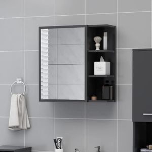 Armoire à Miroir de Salle de Bain éclairée à LED Armoire de Rangement Murale à Miroir pour Salle de Bain Armoire de Rangement Armoire à Miroir de Salle de Bain à LED 62x14x60 cm