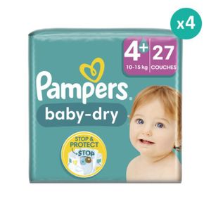 COUCHE Couches Baby Dry Taille 4+ - Pampers - 27 Couches 