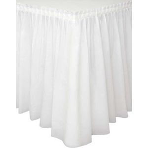 Taille Unique 209891 taille Jupe de table en plastique blanc 73 x 426 cm 