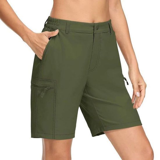 Short Tactique Homme - Respirant, Séchage Rapide, Multi-poches, Taille Élastique, Pour Randonnée, Camping