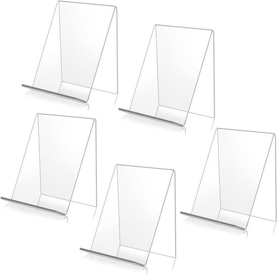 6 Présentoirs à Livres En Acrylique TIDEVAN 10,5x7,5x9cm - Supports Transparents Pour Livres, Photos, Cahiers