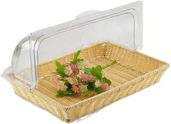 Panier à Pain Rectangulaire Imitation Rotin - 30x11x7 Cm, Lavable, Pour Fruits, Légumes, Présentation - 5