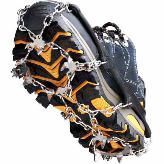 Crampons Neige 26 Dents ESMART - Crampons Chaussures Acier Inoxydable Pour Randonnée, Marche Sur Glace