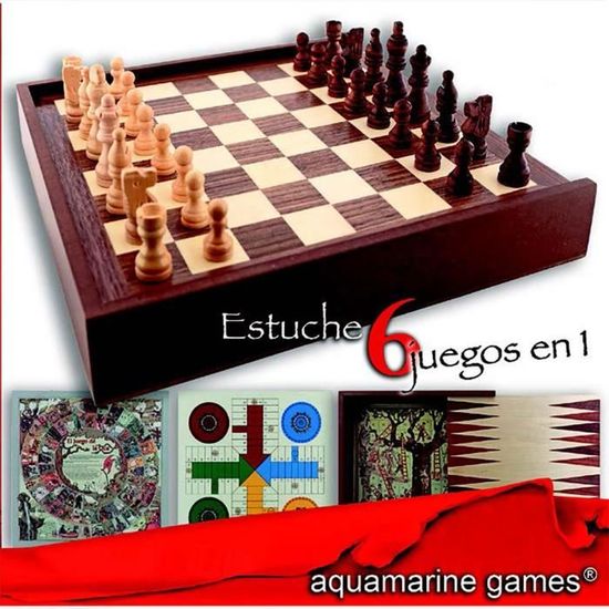 Aquamarine Games – Recharge De Pions En Bois 27 Mm – Marron – Compatible Dames, Échecs, Backgammon