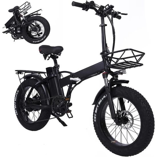 Paire De Pneus Altaline 20x4.0 Pour Fat Bike électrique - Semi-lisses, Tout Noir, Neufs