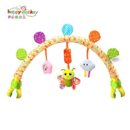 Caterbee Barre De Jouets Pour Balançoire Bébé - Arche D'Activité Pliable Avec Jouets Grinçants Pour Poussette Et Berceau