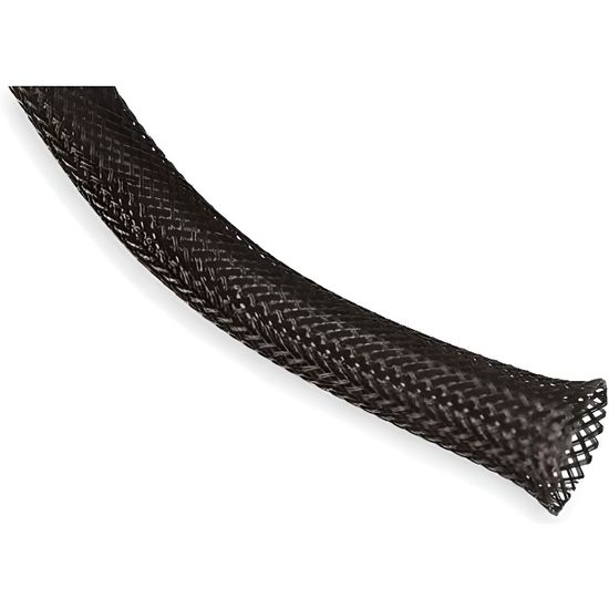 15m gaine de câble tube tressée nylon fil noir dia. 8mm ep37926