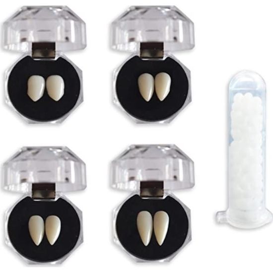 Ensemble de 8 dent de Vampire,dents de Vampire,4 Tailles 1 Bouteille d