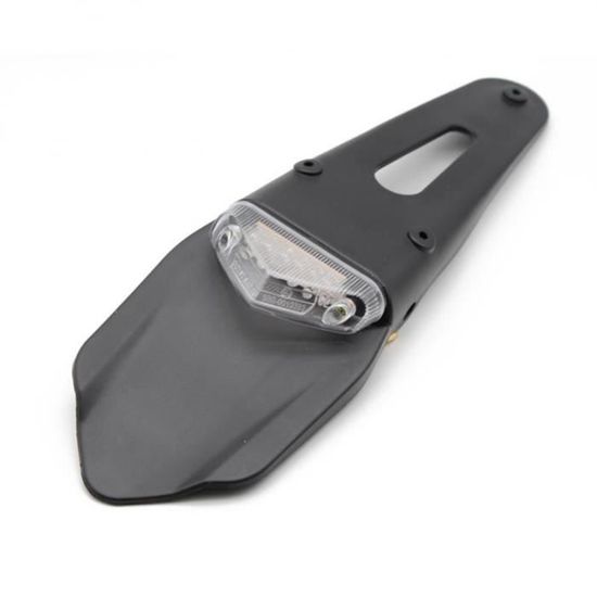 Alchemy Parts Noir Très Lumineux Norme E Transparent Lentille LED Rouge Queue Feux Stop avec Plaque Immatriculation Plaque Immatriculation Support pour Motos Motos Petit