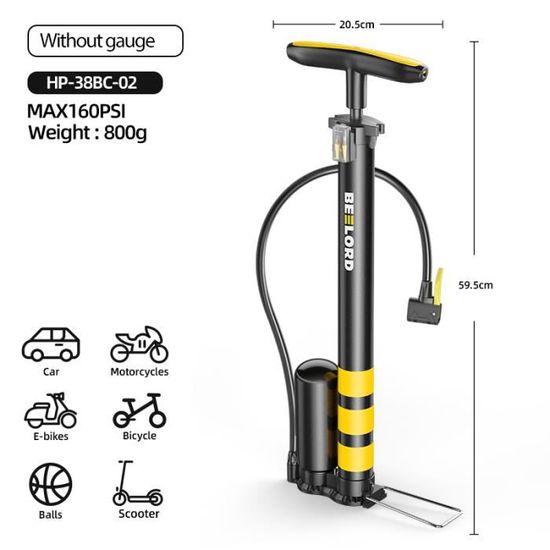Pomp à vélo portabl avc manomètr - Haut prssion 150 PSI au millur prix
