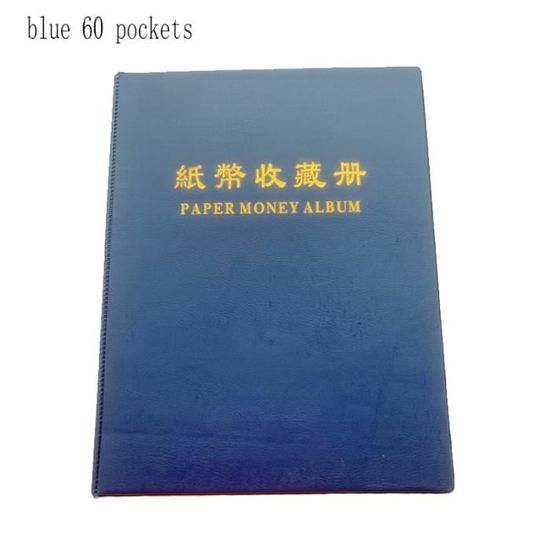 Album Billets Collector 20 Pages 11x19cm Bleu - Protection Pour Votre Collection De Billets