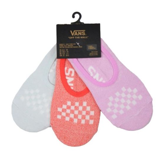 X3 Paires de Chaussettes Rose Rouge Bleu Fille Vans 721637 Pink
