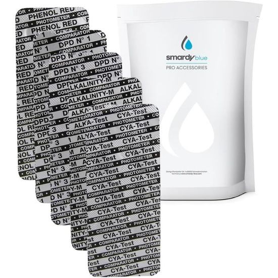 SMARDY Kit 50 Comprimés de Test Photomètre 10x Phénol Red, DPD1
