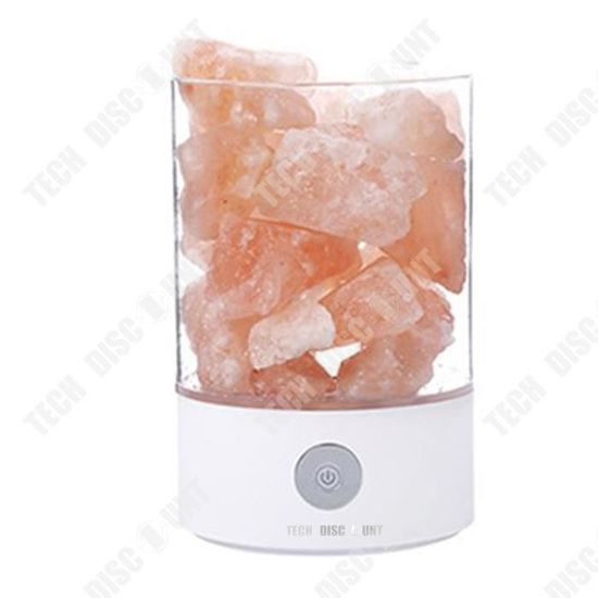 Veilleuse En Cristal De Sel De L'Himalaya Blanche - Lumière Orangée 5-9W