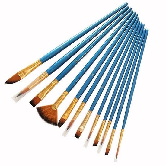 Ensemble De 7 Pinceaux Pour Peinture Acrylique, Idéal Pour L'aquarelle
