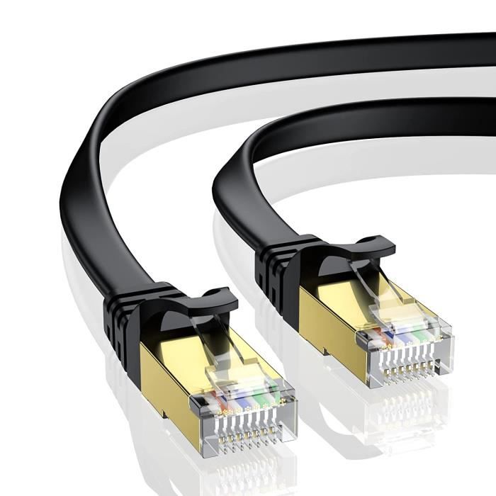 Cat 7 Cable de 10 Mètres avec 15 ClipsCable Réseau