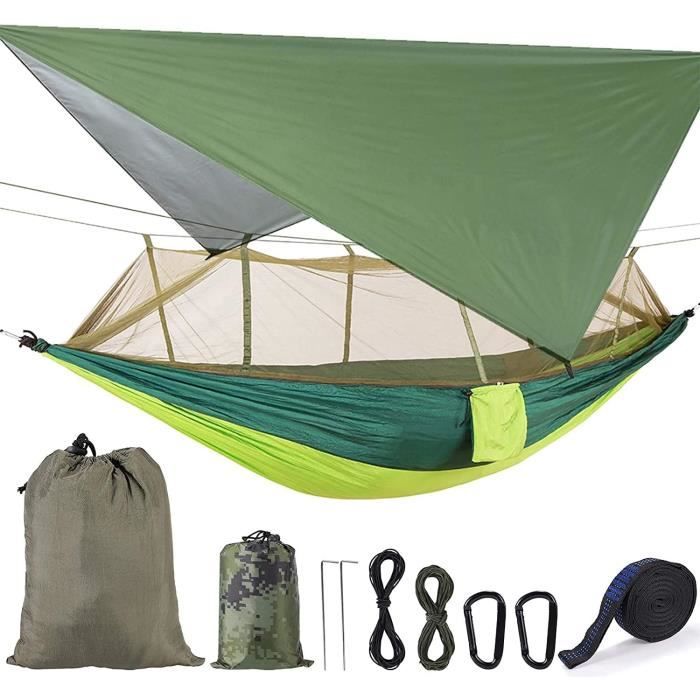 AMERTEER Hamacs de Camping 661LB – Hamacs Parachute de Camping Portables Légers (160 Pieds'x55 Pieds') avec Moustiquaire et Moustiquaire Ensemble de Voyage en Plein Air