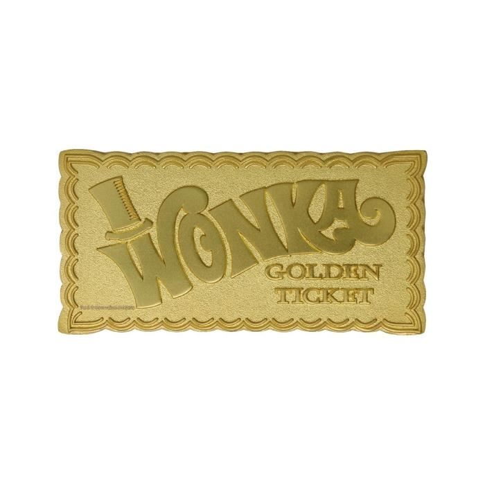 FaNaTtik - Charlie et la Chocolaterie - Réplique Mini Golden Ticket (plaqué or)