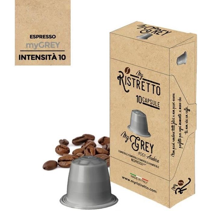 100 Capsules de café Compatibles Nespresso 100% Arabica – Café MyGrey - MyRistretto