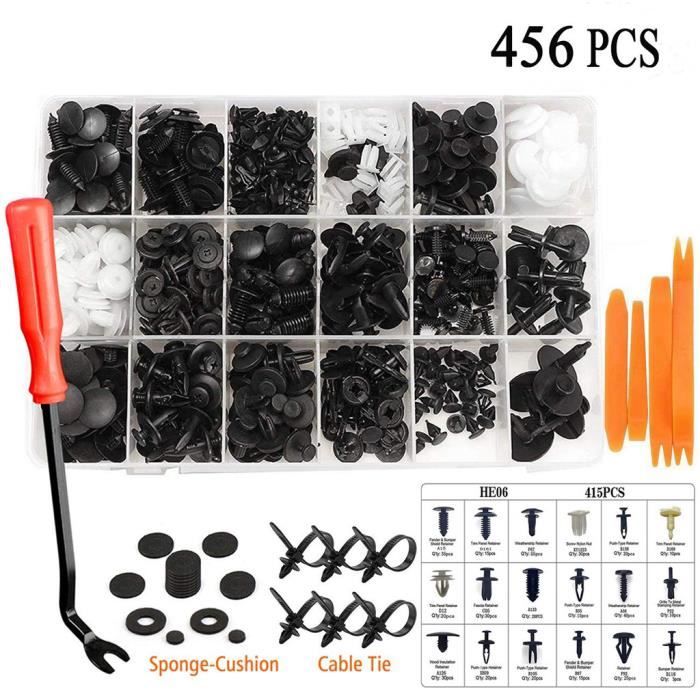 10x en plastique noir sapin TRIM CLIPS 10 mm trou 14.5 mm tête De Voiture Fixations
