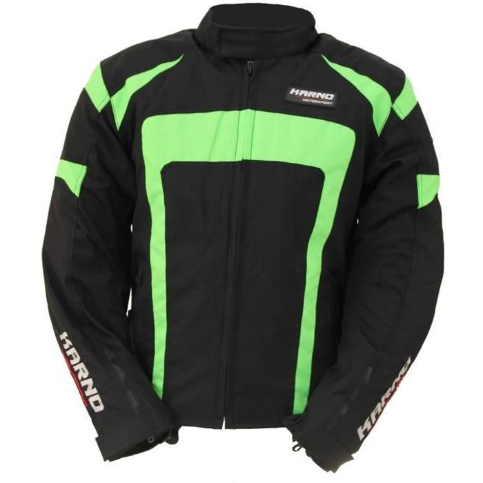 Kt020 Blouson moto Spirit Green fluo M Noir Et Vert Fluo