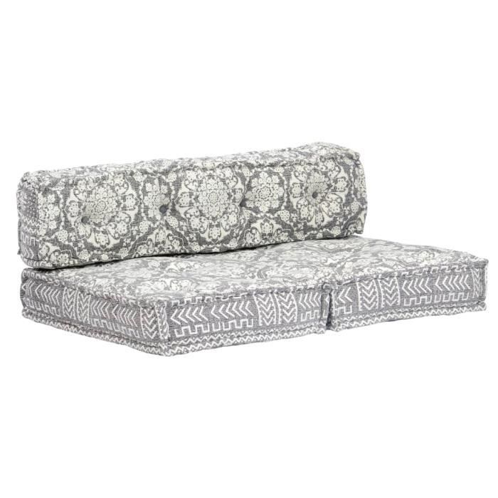 Coussin de canapé palette Gris Tissu Patchwork