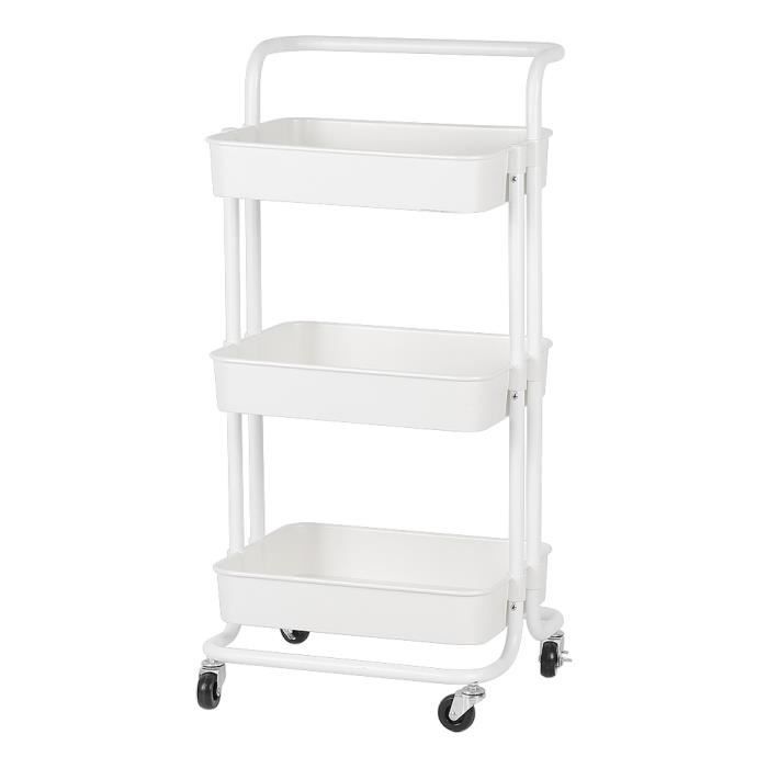 Chariot Roulant Multi- Fonction Étagère de Rangement Mobile pour Salle de Bain Cuisine Salons de Beauté