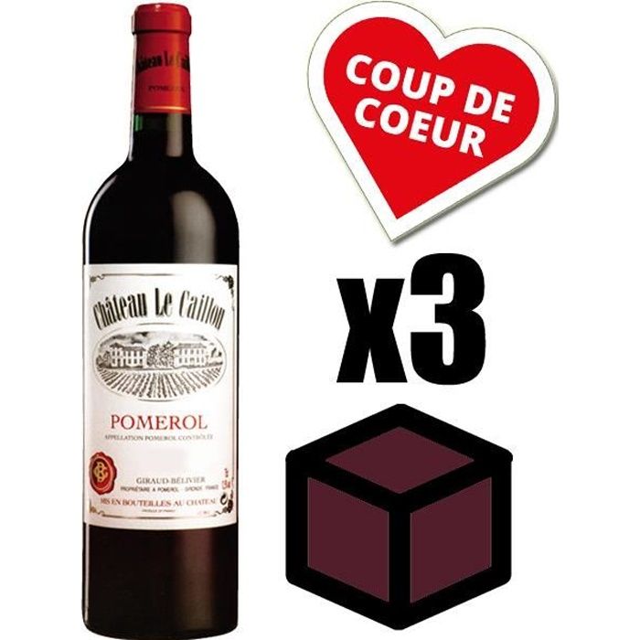 X3 Château Le Caillou 2006 Rouge 75 cl AOC Pomerol Vin Rouge
