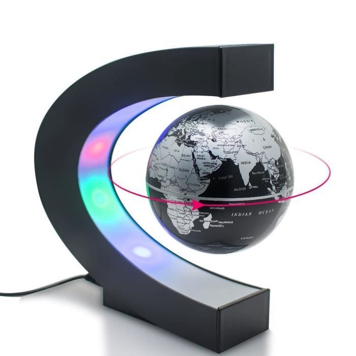 Joso Globe flottant avec lampes LED, Globe 360 °c Forme lévitation magnétique Mystérieusement suspendu en l'air carte du monde po