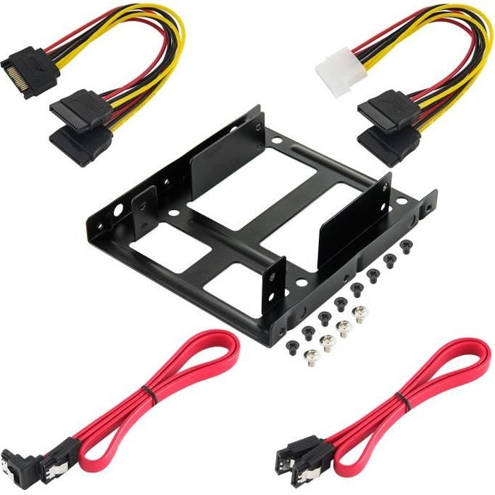 Kit de montage et câbles avec cadre de montage pour 2 SSD de 2,5- vis incluses