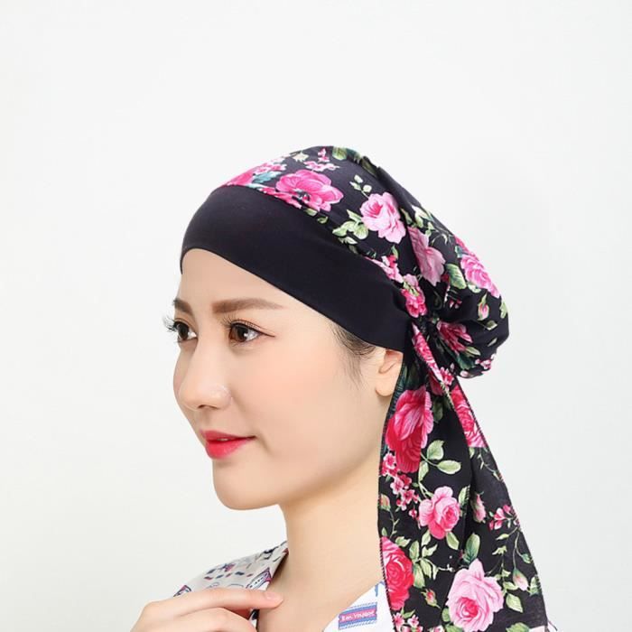 Femmes Vintage élastique large bande chimio foulard Turbans nuit sommeil chapeau casquette c1292