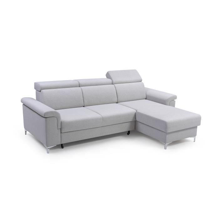 Canapé d'angle Gris Tissu Moderne Relax