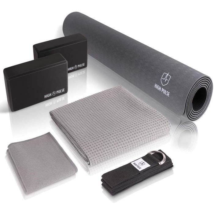 TAPIS DE YOGA Pulsereg Kit Yoga avec Tapis de Yoga 2 Blocs de Yoga Serviette de Yoga avec Picots antideacuterapants et Serviett163