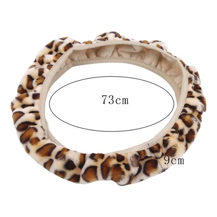 Couvre volant,Couverture de volant de voiture personnalisée, couvre volant en peluche argenté, imprimé léopard, - Type Leopard 1pc