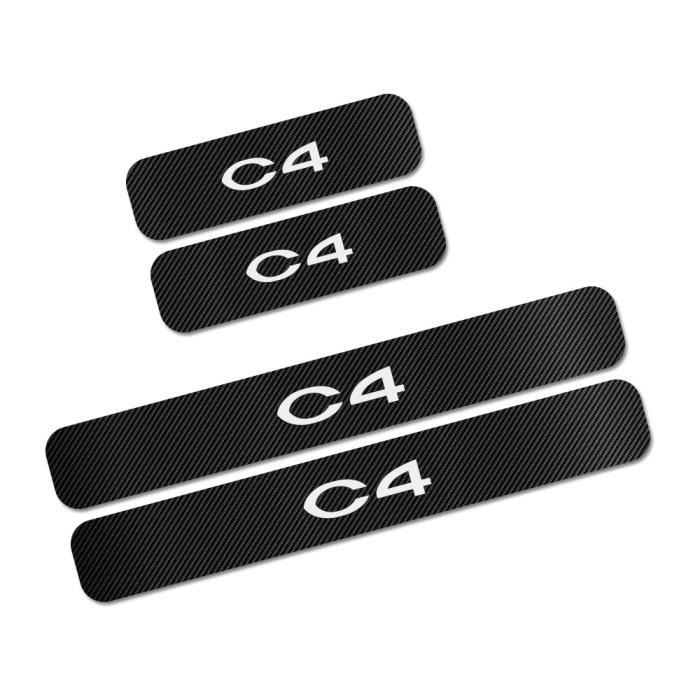 C4 -Autocollants de seuil de porte de voiture en Fiber de carbone, 4 pièces, pour citroën C4 C1 C5 C3 C6 VTS, protecteur de seuil au