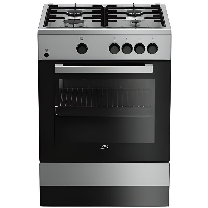 Beko FSG62000DXL, Cuisinière, Acier inoxydable, Rotatif, Devant, Cuisinière à gaz, Moyenne