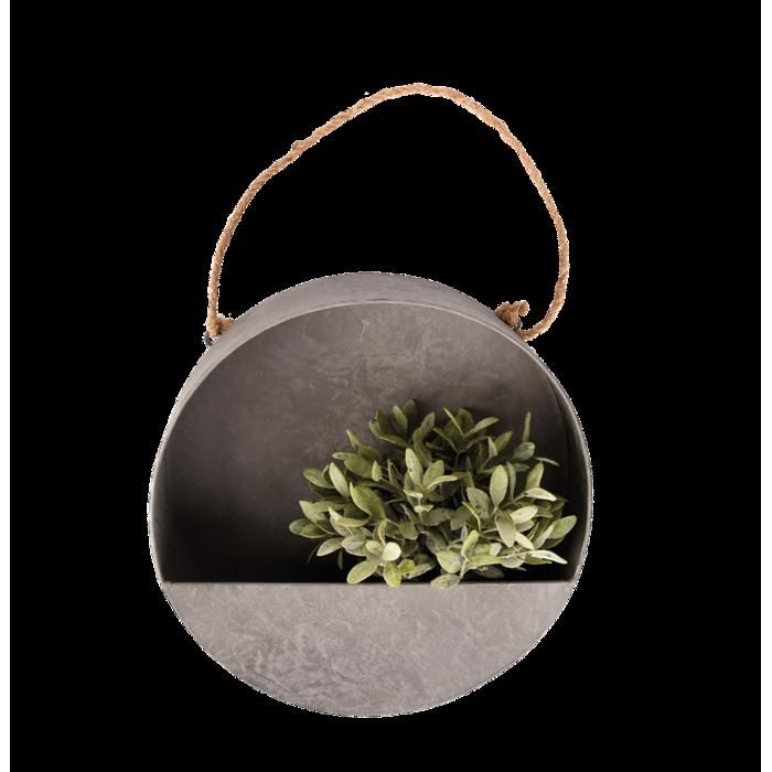 Arrosage et jardinage - Jardinière murale ronde M - D 30 x P 9,2 cm - Zinc 30 cm Gris